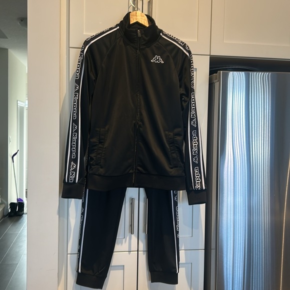 Vintage Y2K Kappa Black Track Suit 2 Pc. Jacket & Jogger Pants Women’s M Hip Hop - Picture 12 of 17